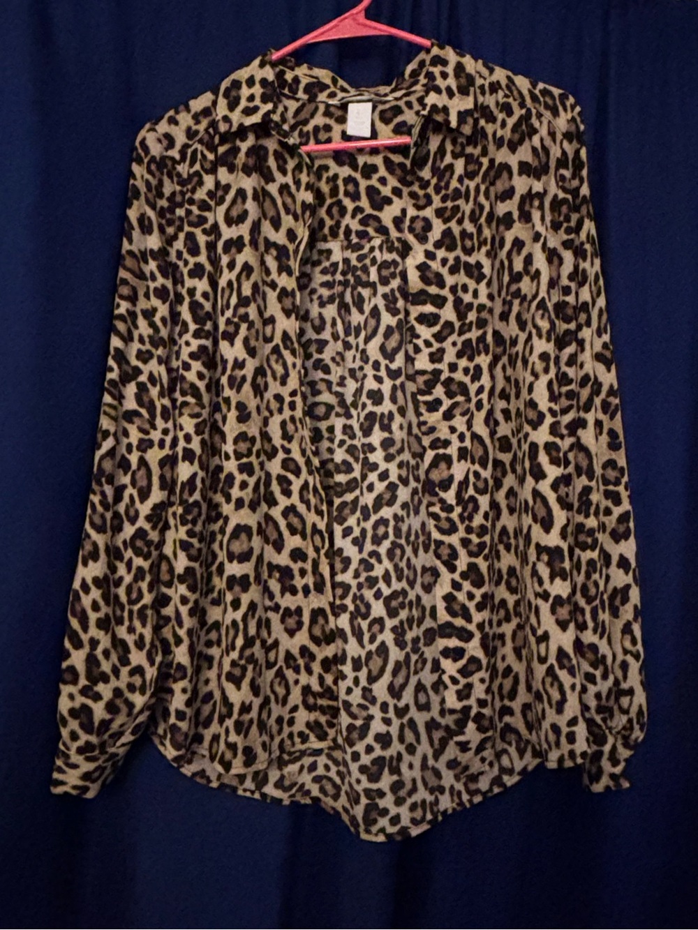 H&M Leopard Print Button-Up Blouse - Tan & Black